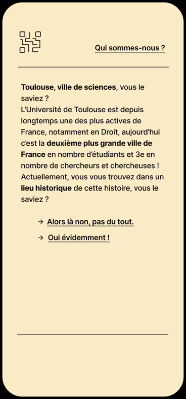 Première version du dispositif narratif